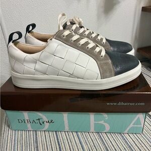 Diba True Juliana‎ Lace Up White Leather Casual Sneakers Size 9 Womens